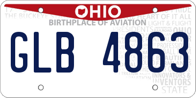 OH license plate GLB4863