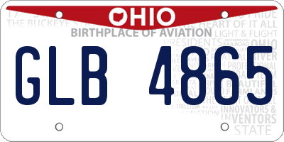 OH license plate GLB4865