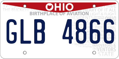 OH license plate GLB4866