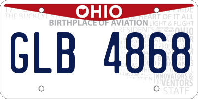 OH license plate GLB4868