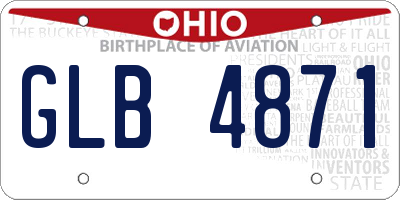 OH license plate GLB4871
