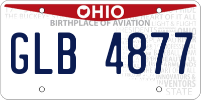 OH license plate GLB4877