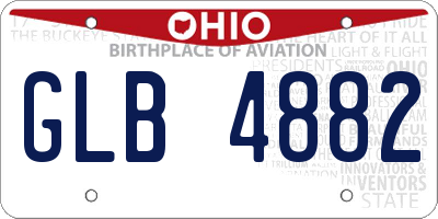 OH license plate GLB4882