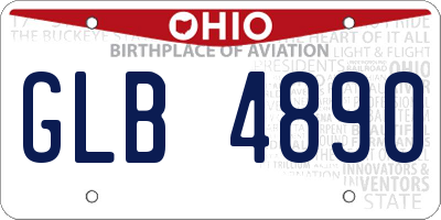 OH license plate GLB4890