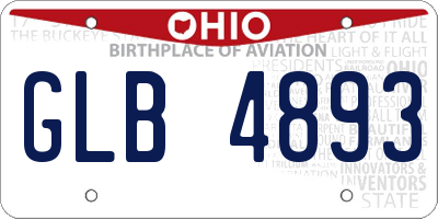 OH license plate GLB4893