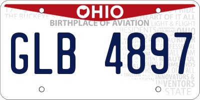 OH license plate GLB4897