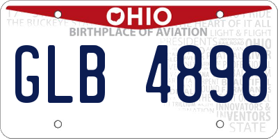 OH license plate GLB4898