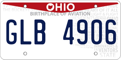 OH license plate GLB4906
