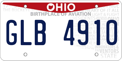 OH license plate GLB4910