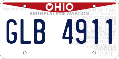 OH license plate GLB4911