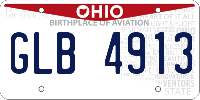 OH license plate GLB4913