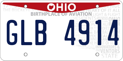 OH license plate GLB4914