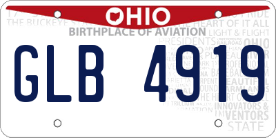 OH license plate GLB4919