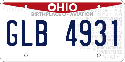 OH license plate GLB4931