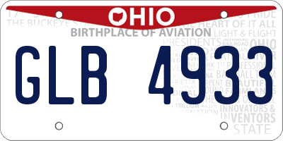 OH license plate GLB4933