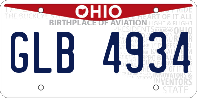 OH license plate GLB4934