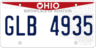 OH license plate GLB4935