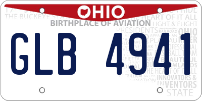 OH license plate GLB4941