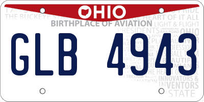 OH license plate GLB4943