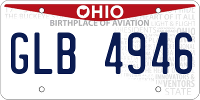 OH license plate GLB4946