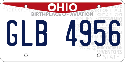 OH license plate GLB4956