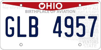 OH license plate GLB4957