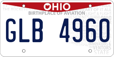 OH license plate GLB4960