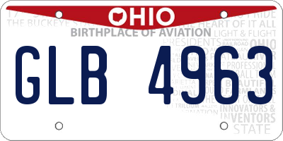 OH license plate GLB4963