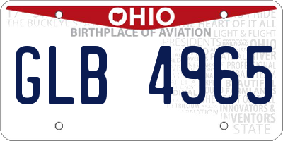 OH license plate GLB4965