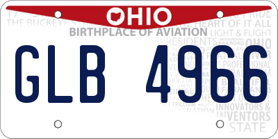 OH license plate GLB4966