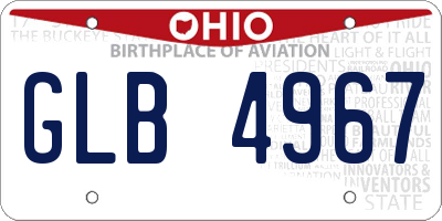 OH license plate GLB4967
