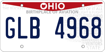 OH license plate GLB4968