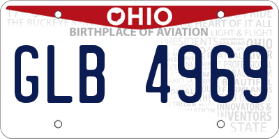 OH license plate GLB4969