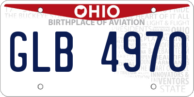 OH license plate GLB4970