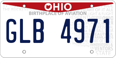 OH license plate GLB4971