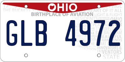OH license plate GLB4972