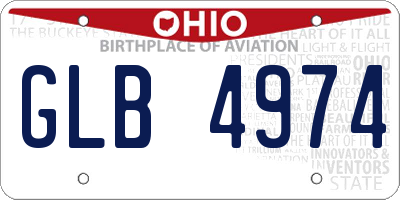 OH license plate GLB4974