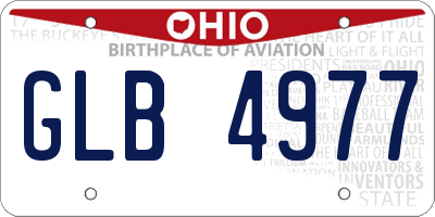 OH license plate GLB4977