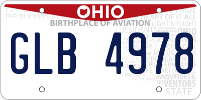 OH license plate GLB4978