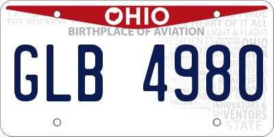 OH license plate GLB4980