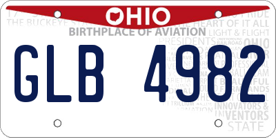 OH license plate GLB4982