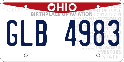 OH license plate GLB4983