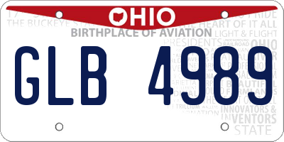 OH license plate GLB4989