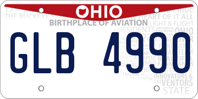 OH license plate GLB4990