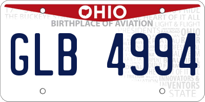 OH license plate GLB4994