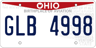 OH license plate GLB4998