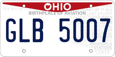 OH license plate GLB5007