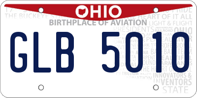 OH license plate GLB5010