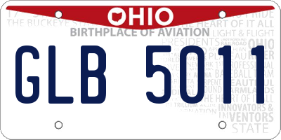 OH license plate GLB5011
