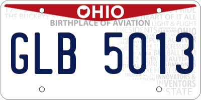 OH license plate GLB5013